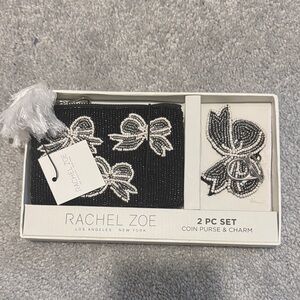 Rachel Zoe Black and White Bow Coin Purse Set